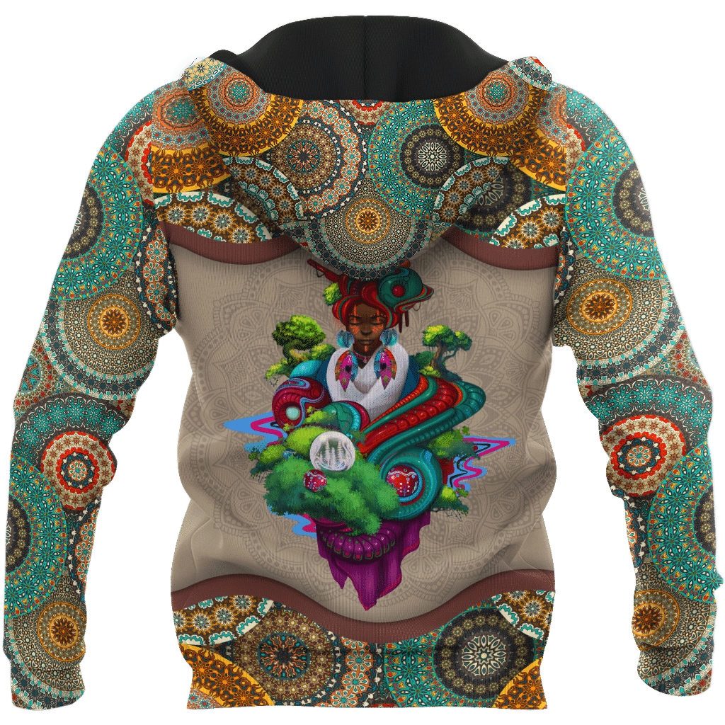 African Girl Pattern Unisex Deluxe Hoodie ML