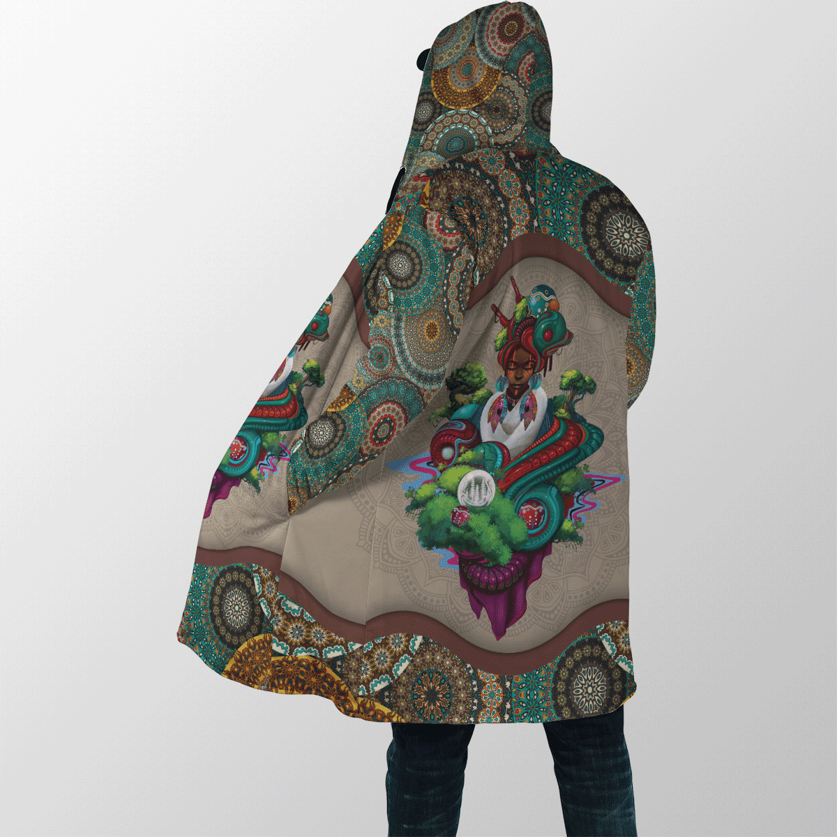 African Girl Pattern Unisex Deluxe Hoodie ML