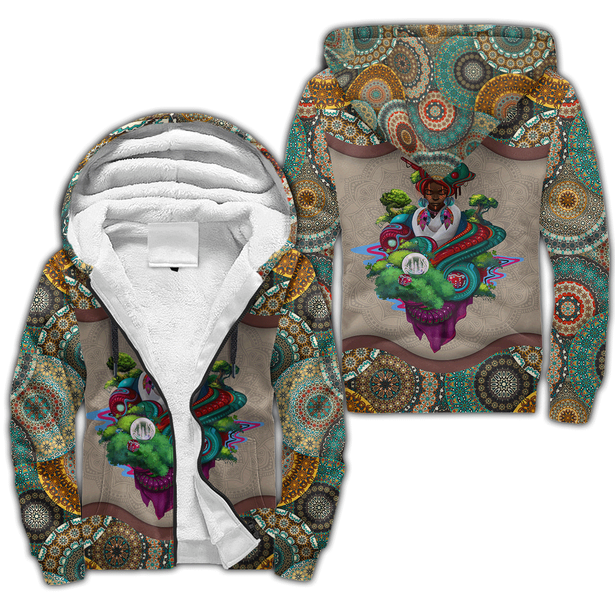 African Girl Pattern Unisex Deluxe Hoodie ML