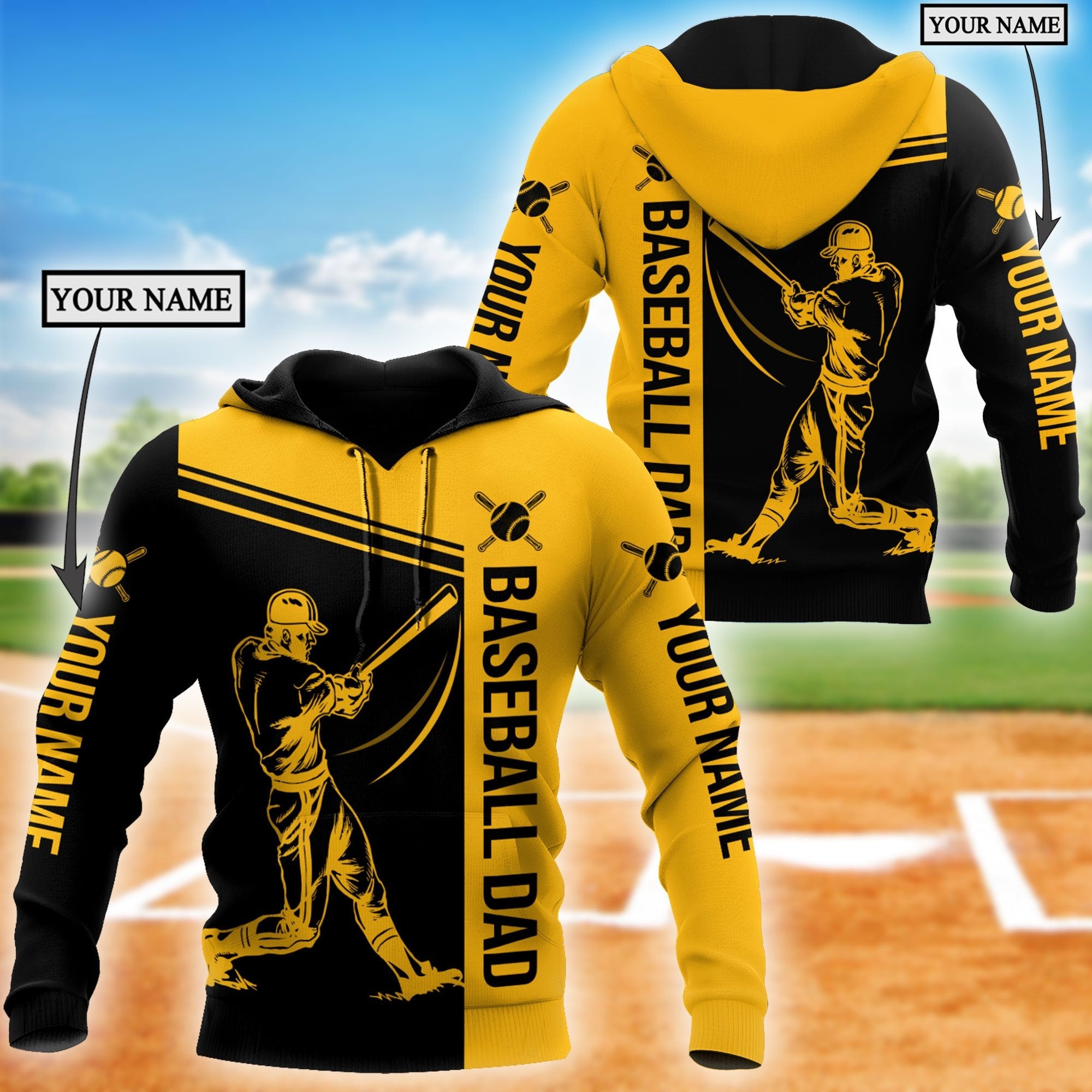 Baseball dad D hoodie shirt for men and women