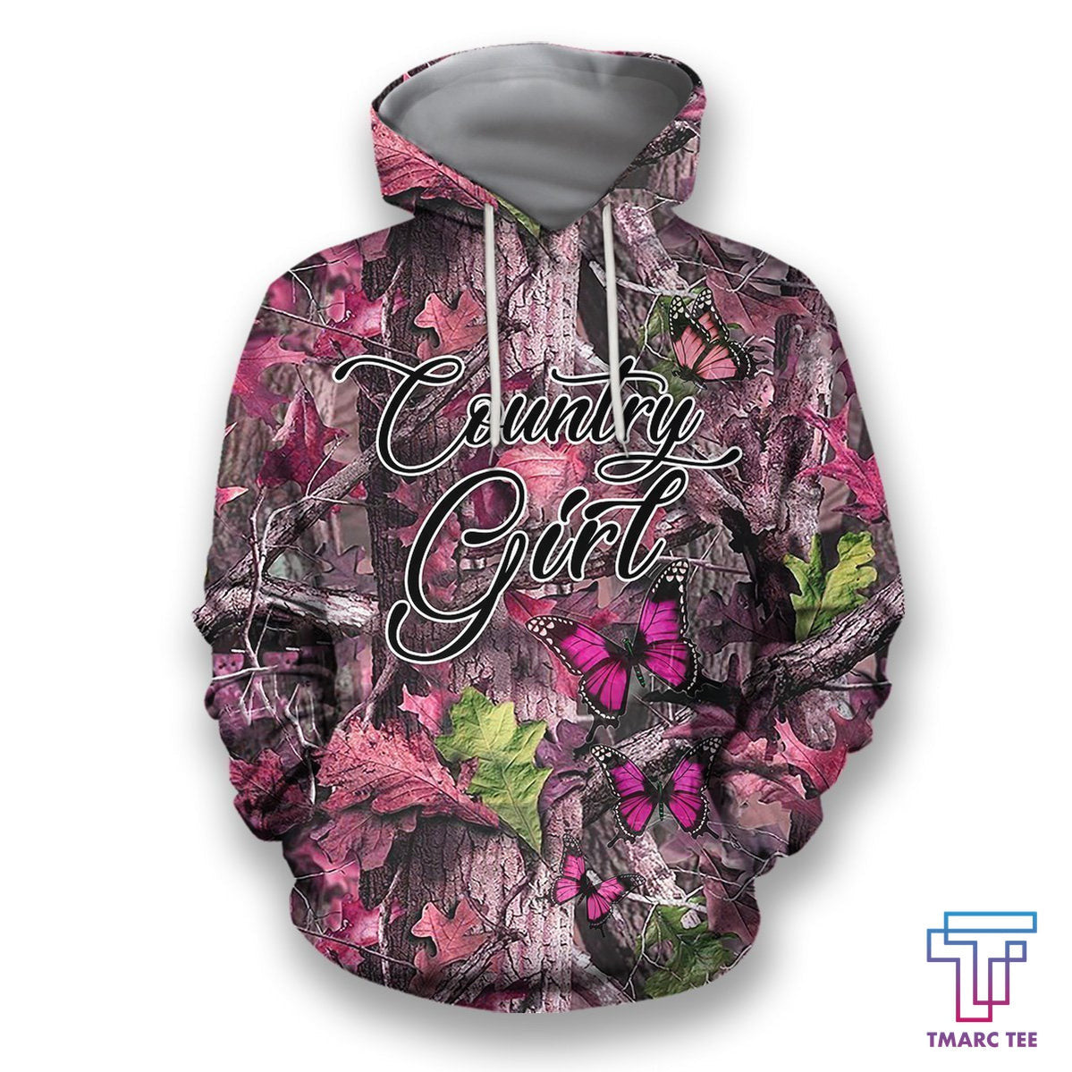 All Over Printed Camo Butterflies Hoodie