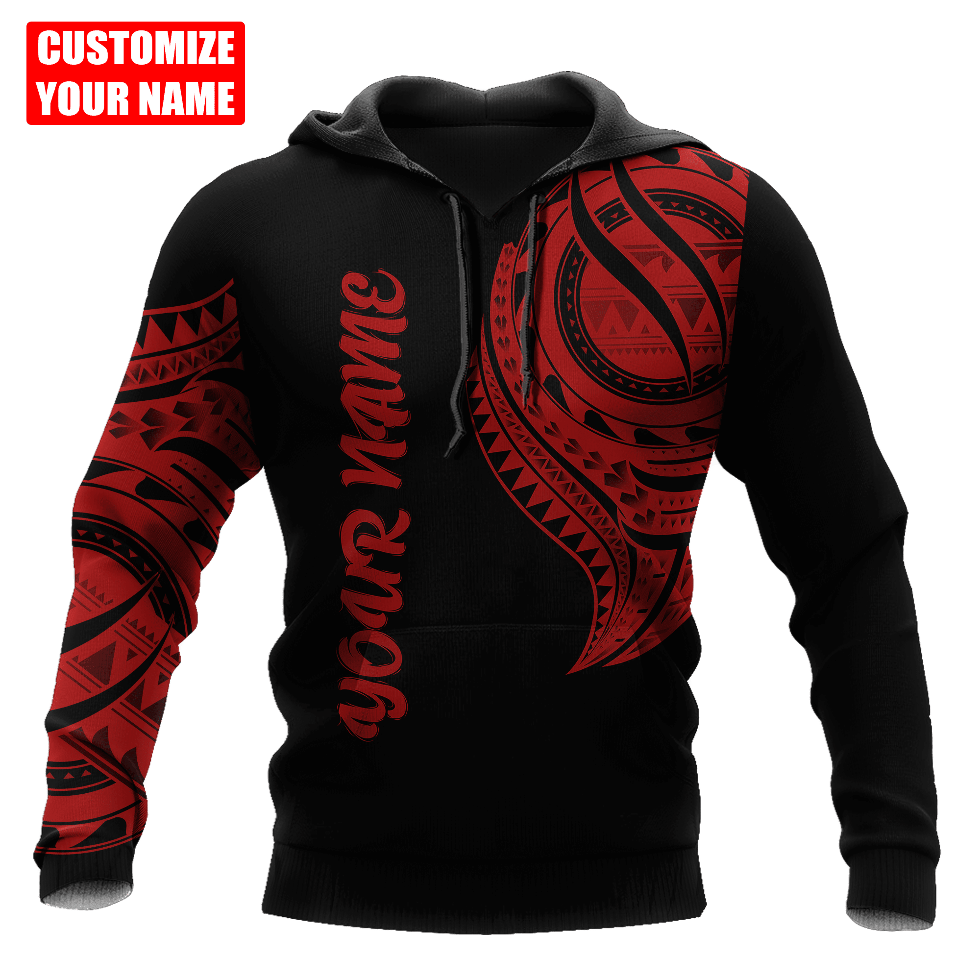 Amazing Polynesian Pattern Unisex Hoodie Personalized Name