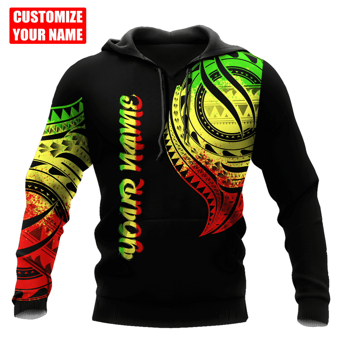 Amazing Polynesian Pattern Unisex Hoodie Personalized Name