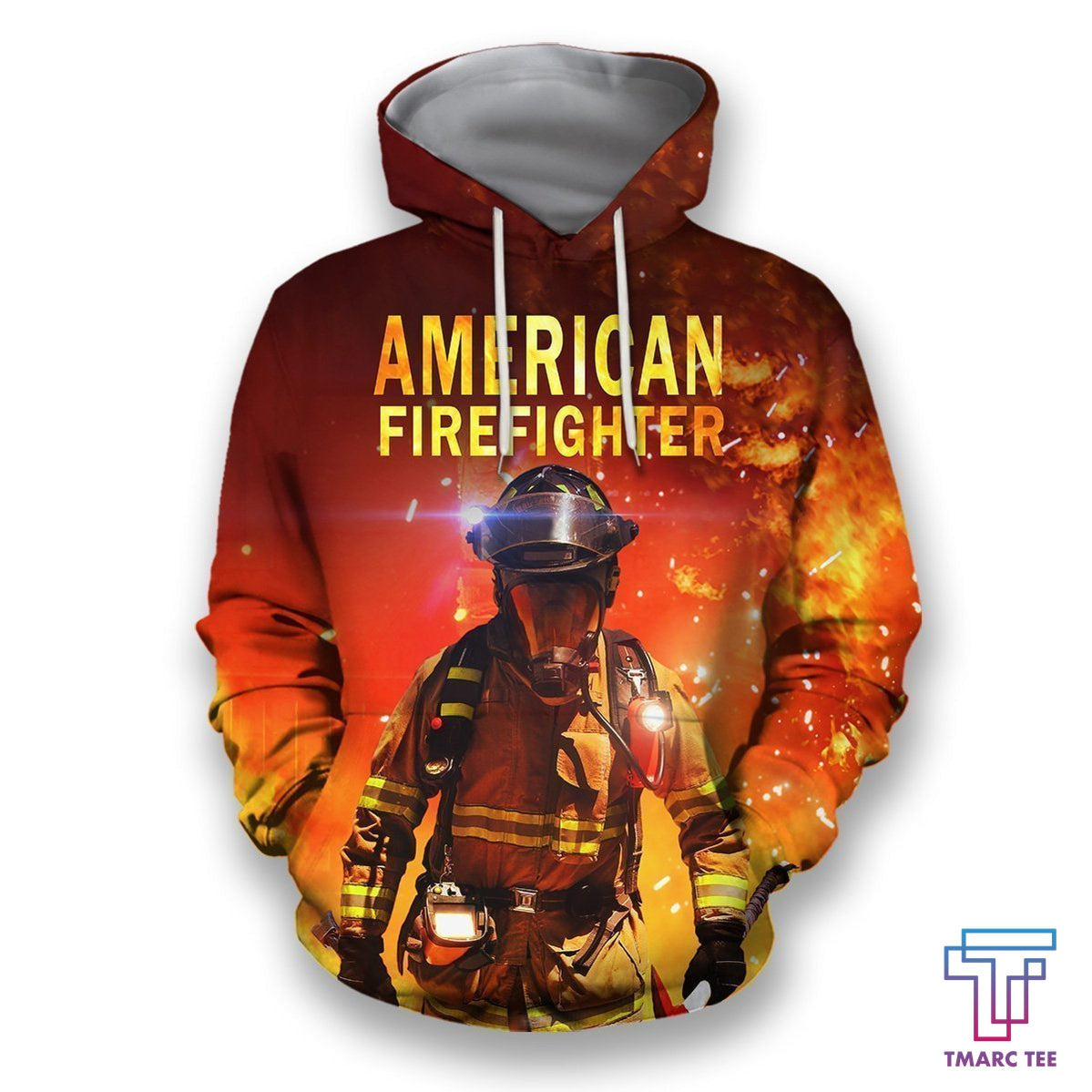 All over printed firefighter hoodie