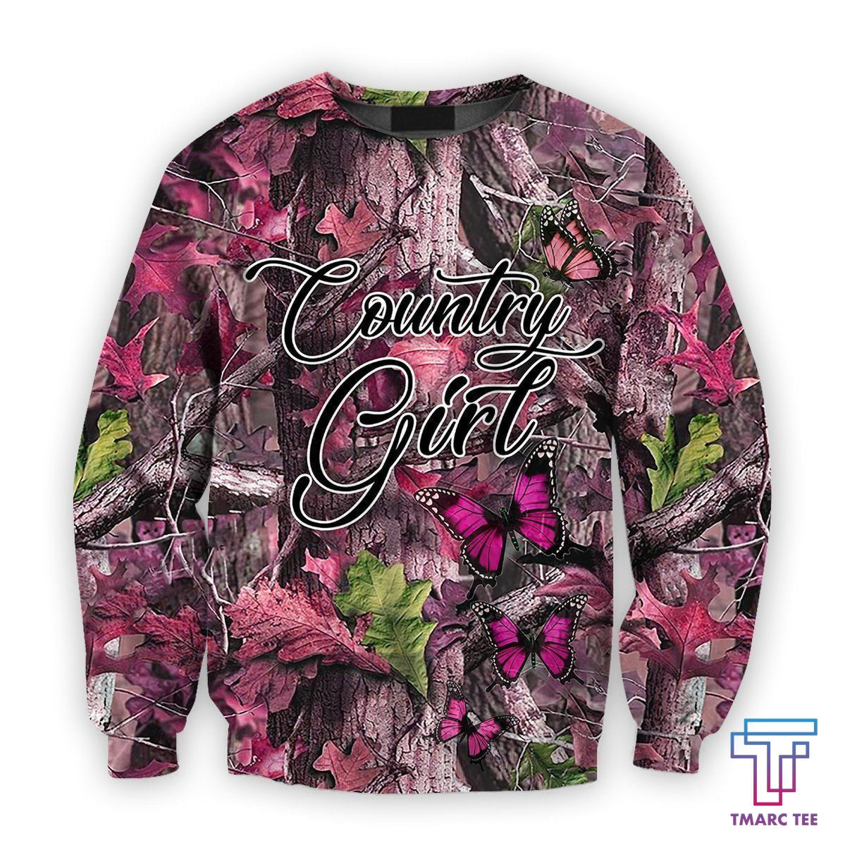 All Over Printed Camo Butterflies Hoodie