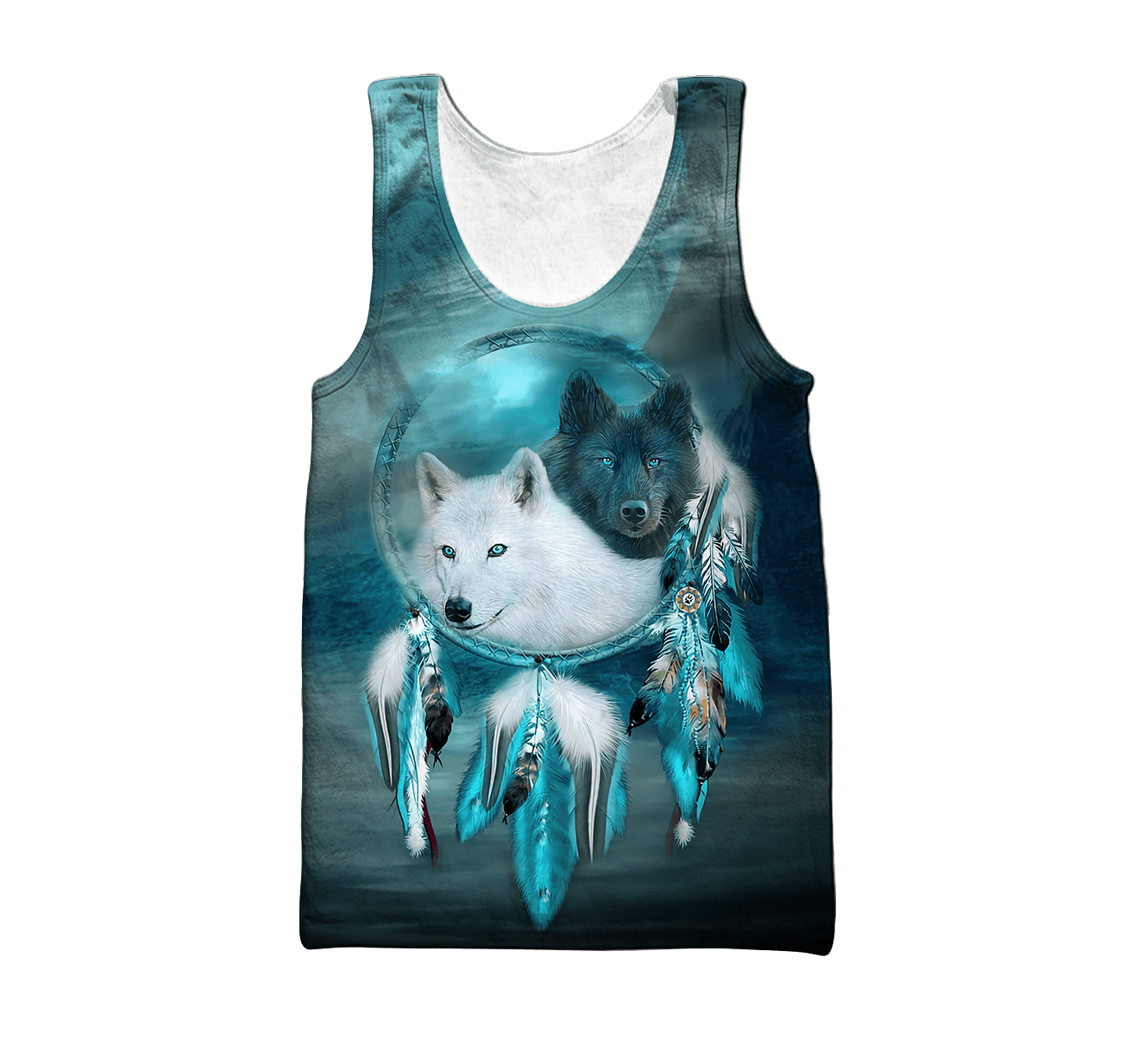 Native American Beautiful Wolf Couple Hoodie-MEI