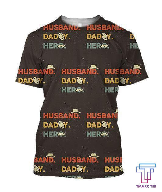 D All Over Husband daddy Hero Hoodie