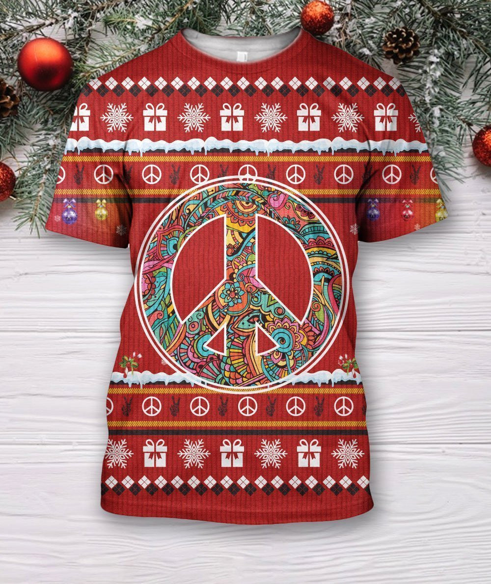 D All Over Print christmas Hippie Hoodie