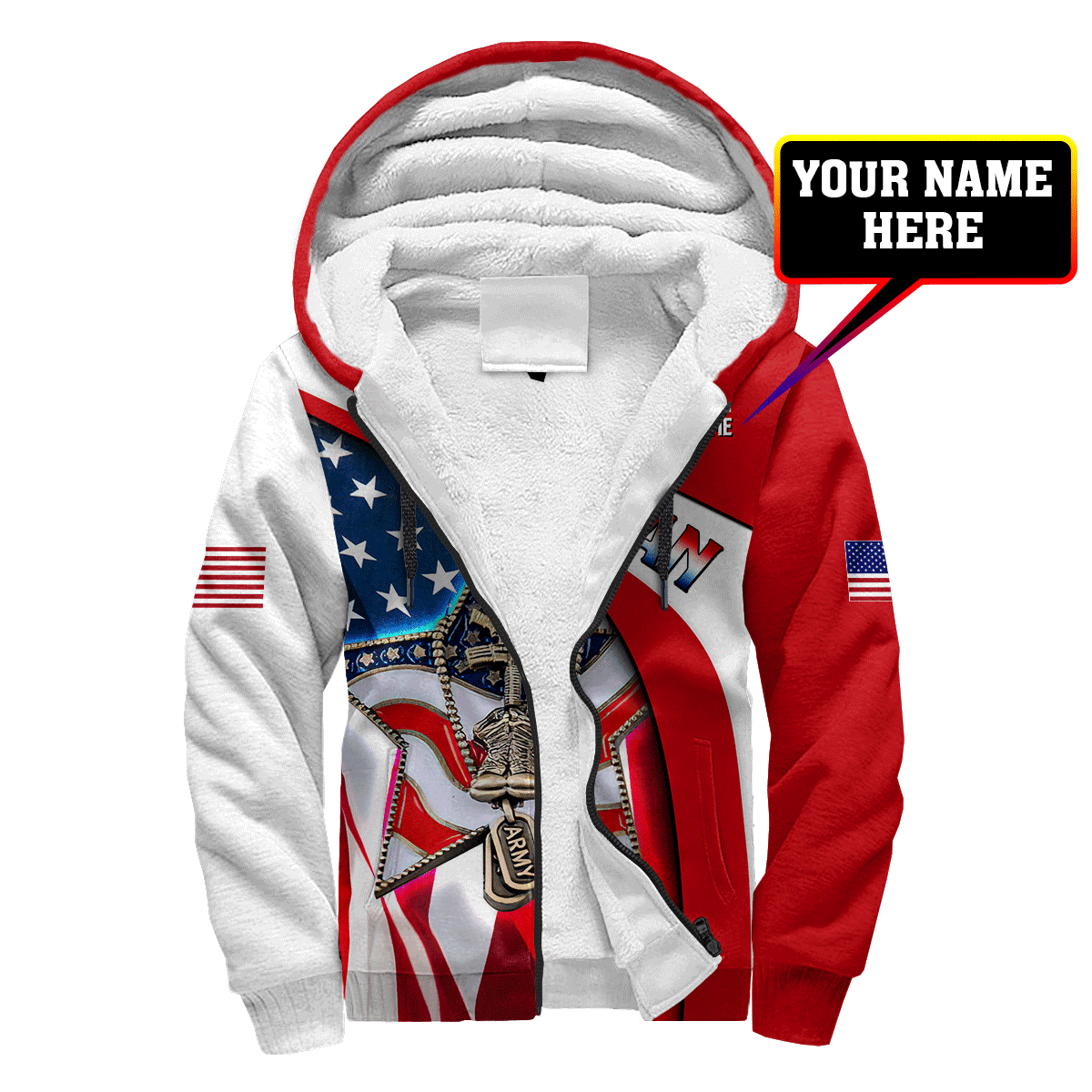 American Army Personalize D All Over Hoodie