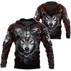 All Over Printed Wolf Hoodie MEI-MEI