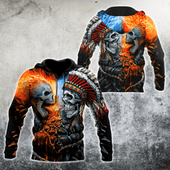 Lightning Skull And Native Hoodie For Men And Women