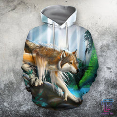 D All Over Print Animals Wolves Hoodie