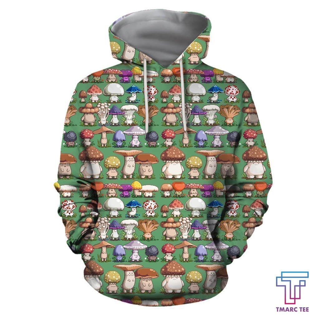 All Over Print Cartoon Mushroom Hoodie