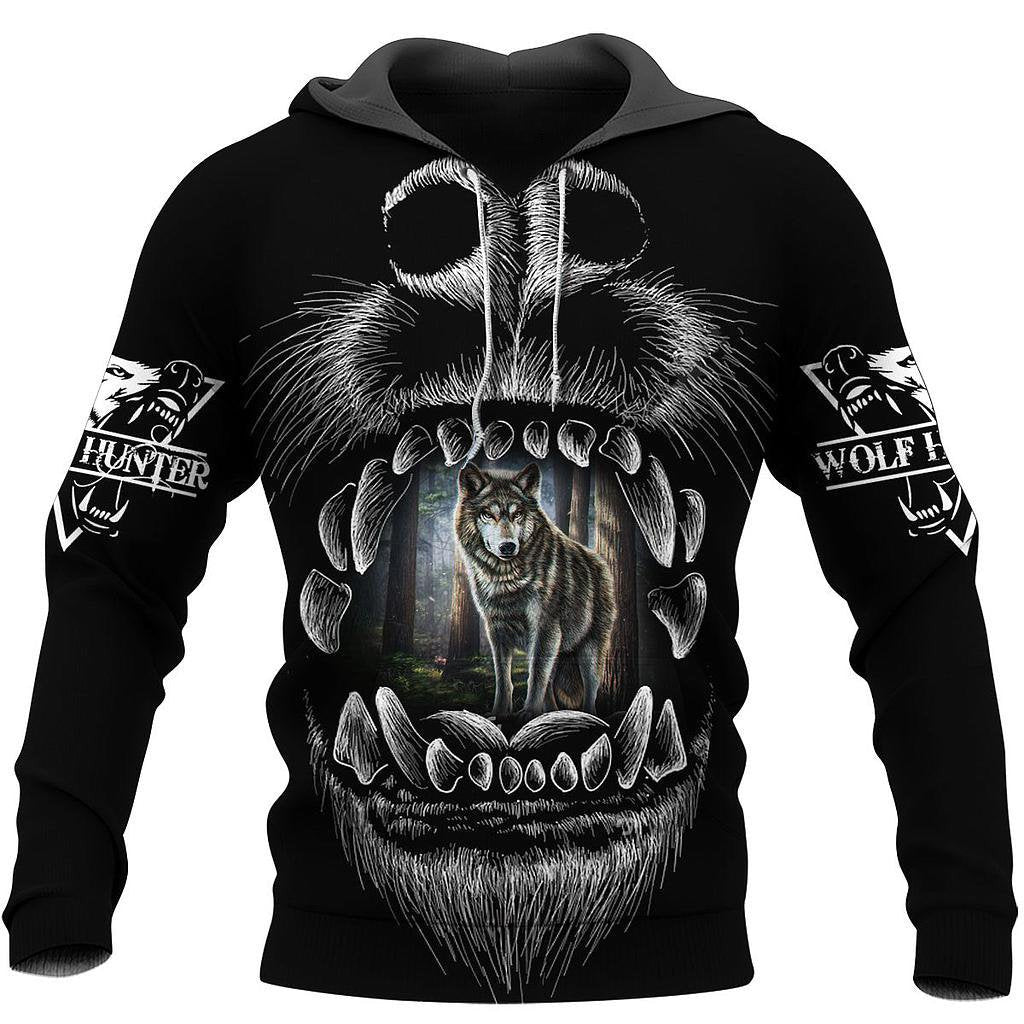 All Over Printed Wolf Hoodie MEI-MEI