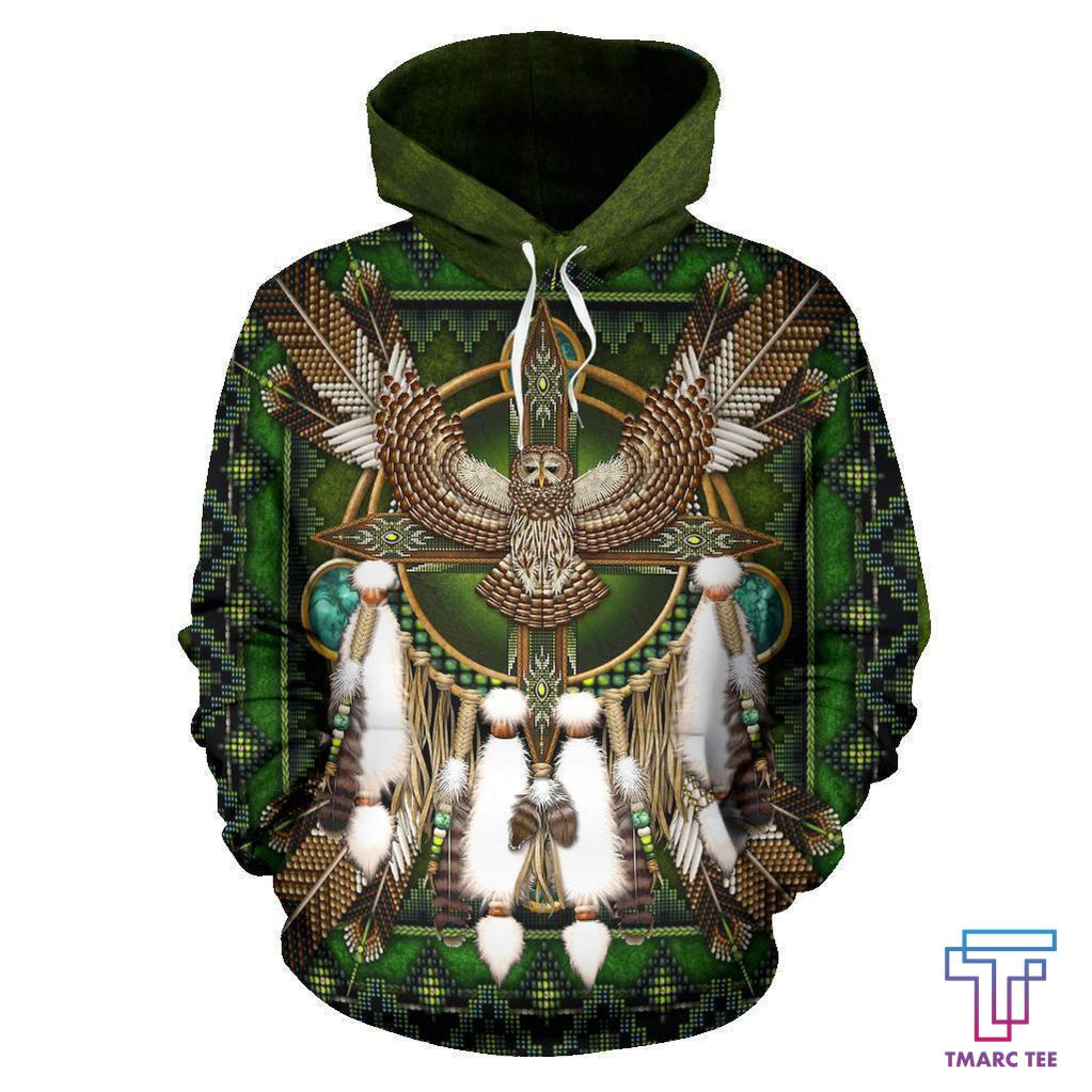 Barred Owl Mandala Native American All Over Hoodie NVD