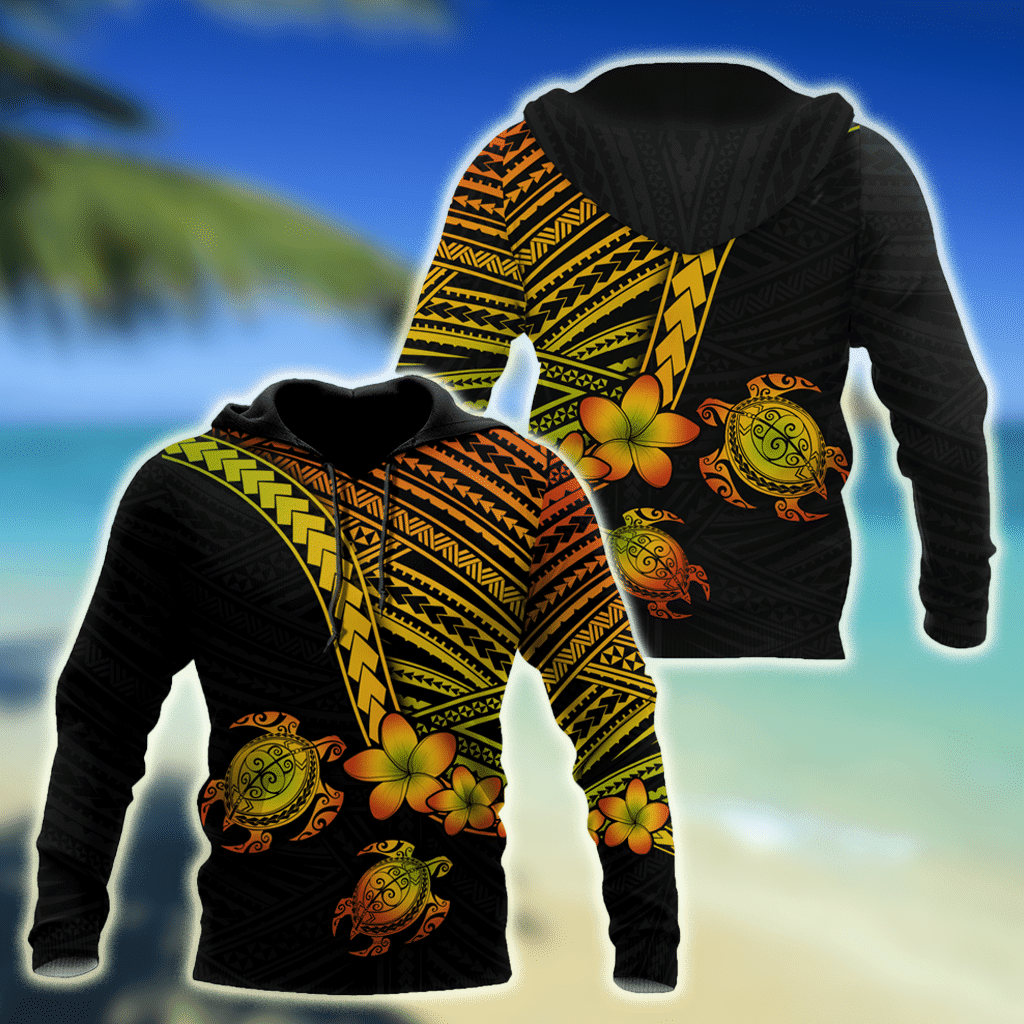 Polynesian Habiscus Turtle Hawaii D Unisex Hoodie