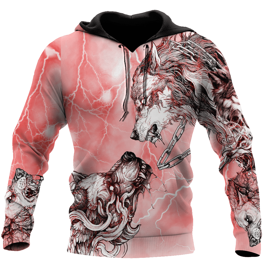 Tattoo Red Wolf Hoodie For Men and Women DAST