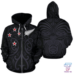 New Zealand - Maori Mask Allover Zip Hoodie A