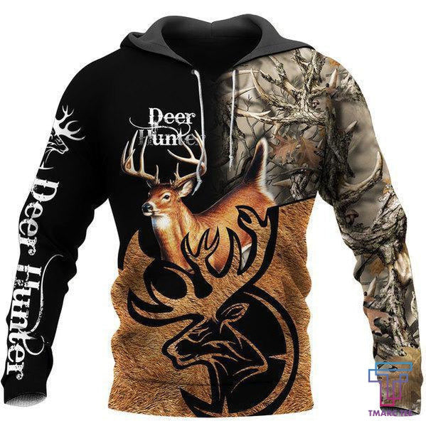 Caribou Camo Deer Hunting Hoodie T-Shirt Sweatshirt NM