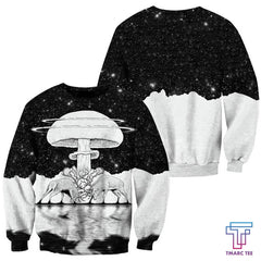 All Over Print Monochrome Mushroom Hoodie