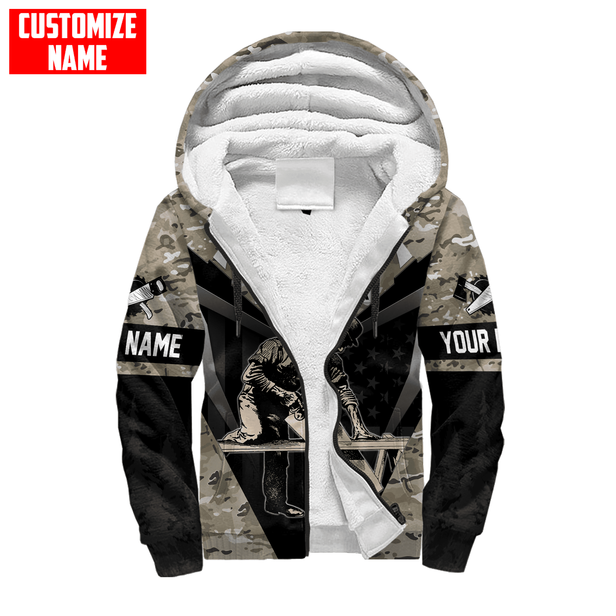 Personalized Name Carpenter Camo Hoodie