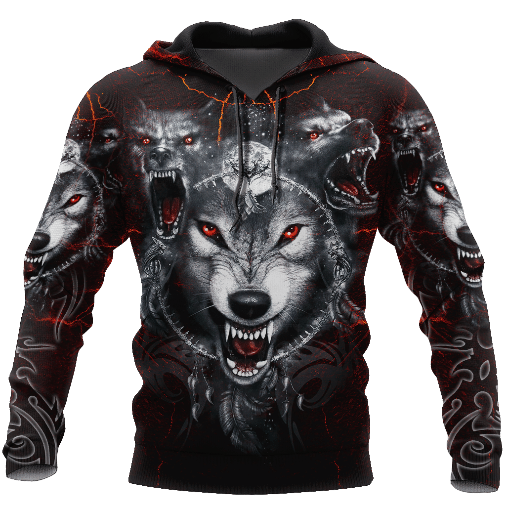 All Over Printed Wolf Hoodie MEI-MEI