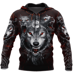 All Over Printed Wolf Hoodie MEI-MEI