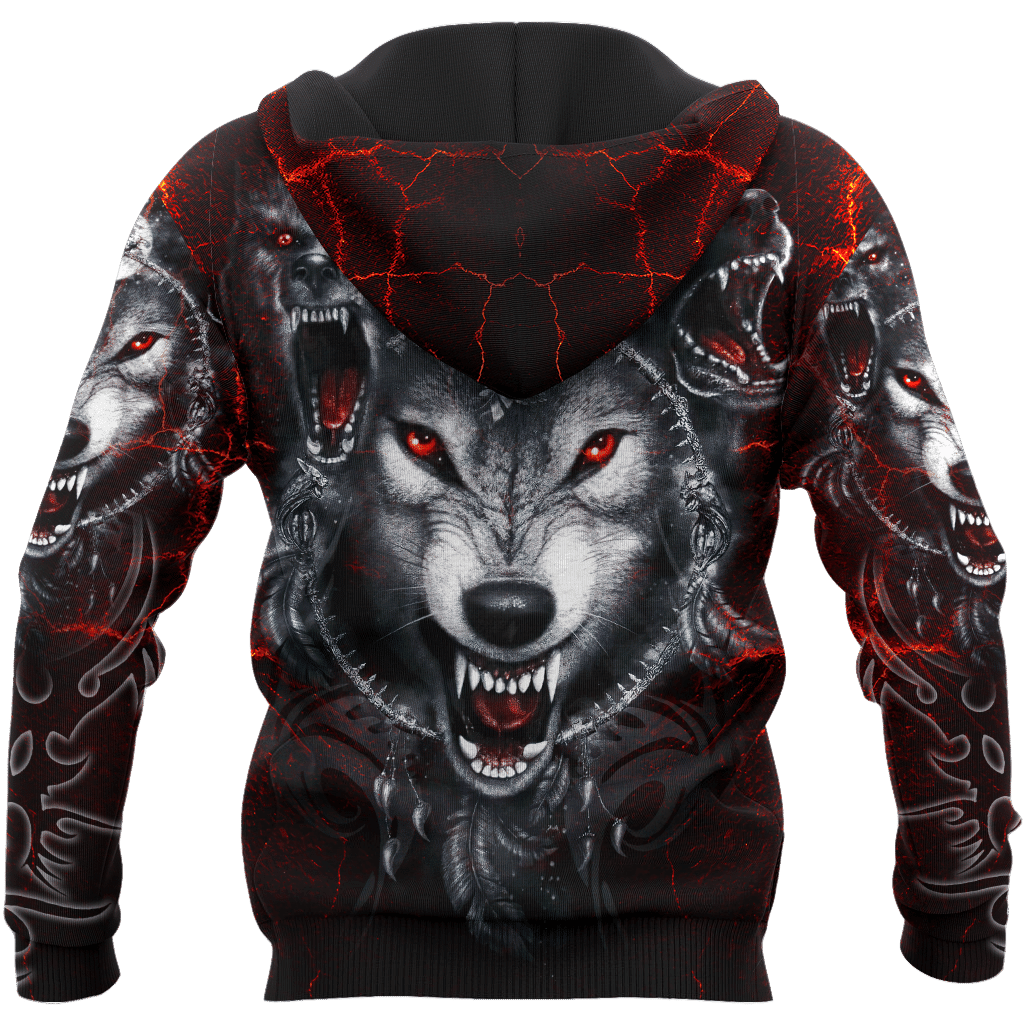 All Over Printed Wolf Hoodie MEI-MEI