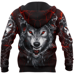 All Over Printed Wolf Hoodie MEI-MEI