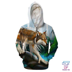 D All Over Print Animals Wolves Hoodie