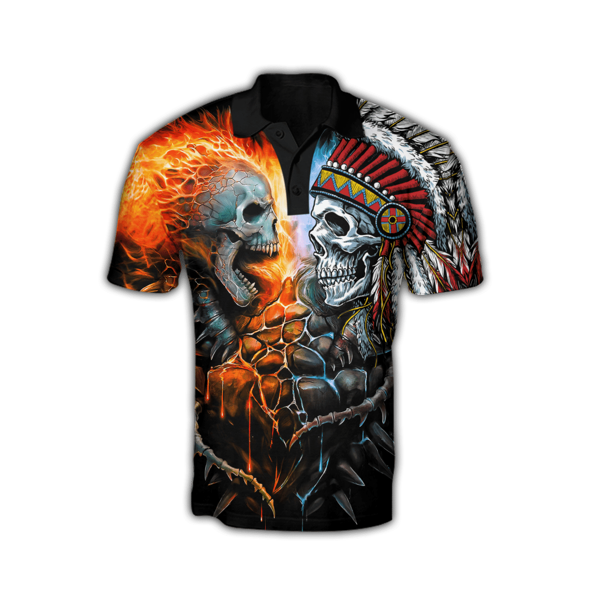 Lightning Skull And Native Hoodie For Men And Women