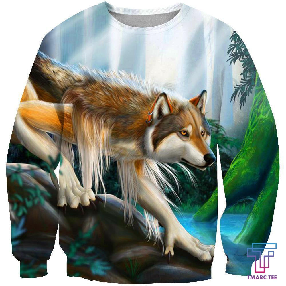 D All Over Print Animals Wolves Hoodie