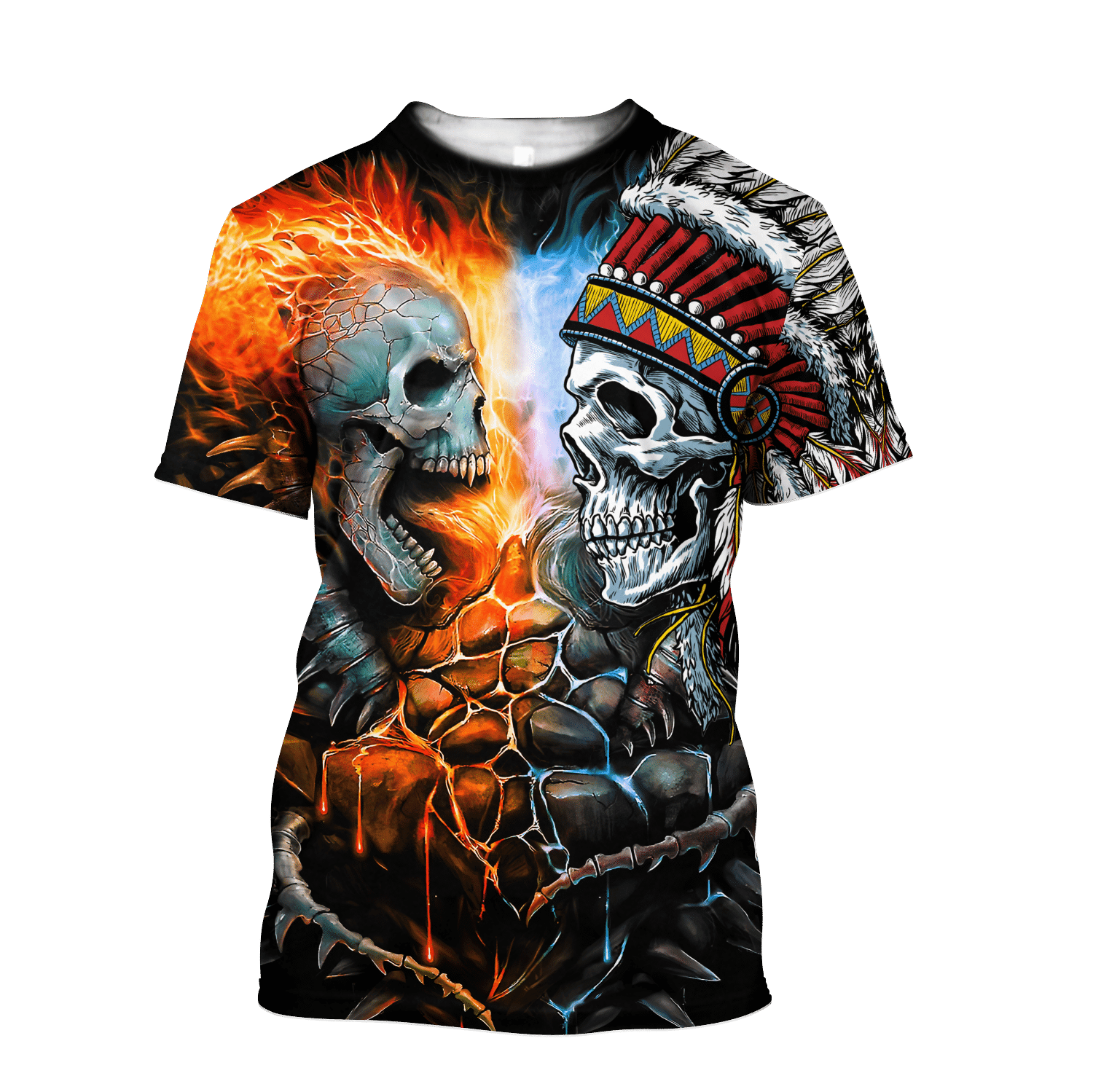 Lightning Skull And Native Hoodie For Men And Women