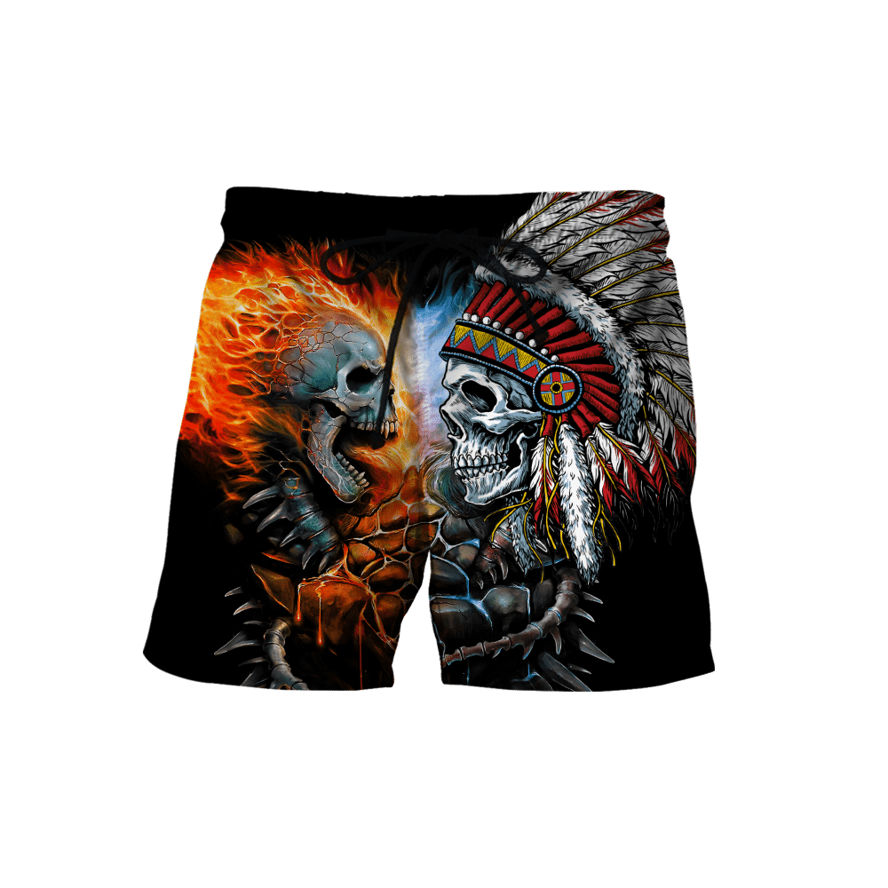 Lightning Skull And Native Hoodie For Men And Women