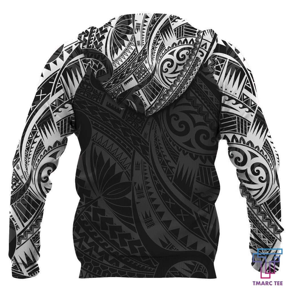 Turtle Maori Tattoo All Over Hoodie White NVD