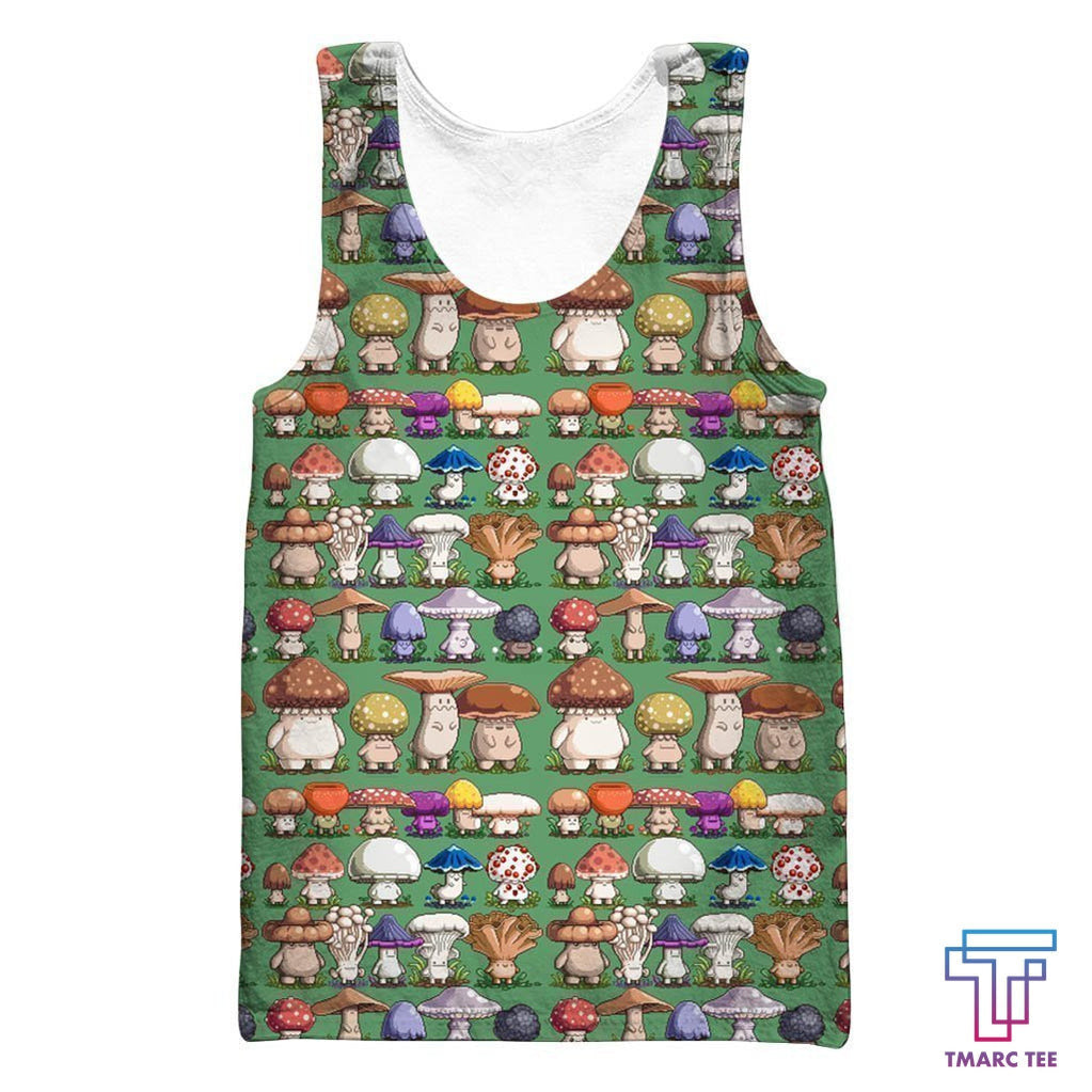 All Over Print Cartoon Mushroom Hoodie