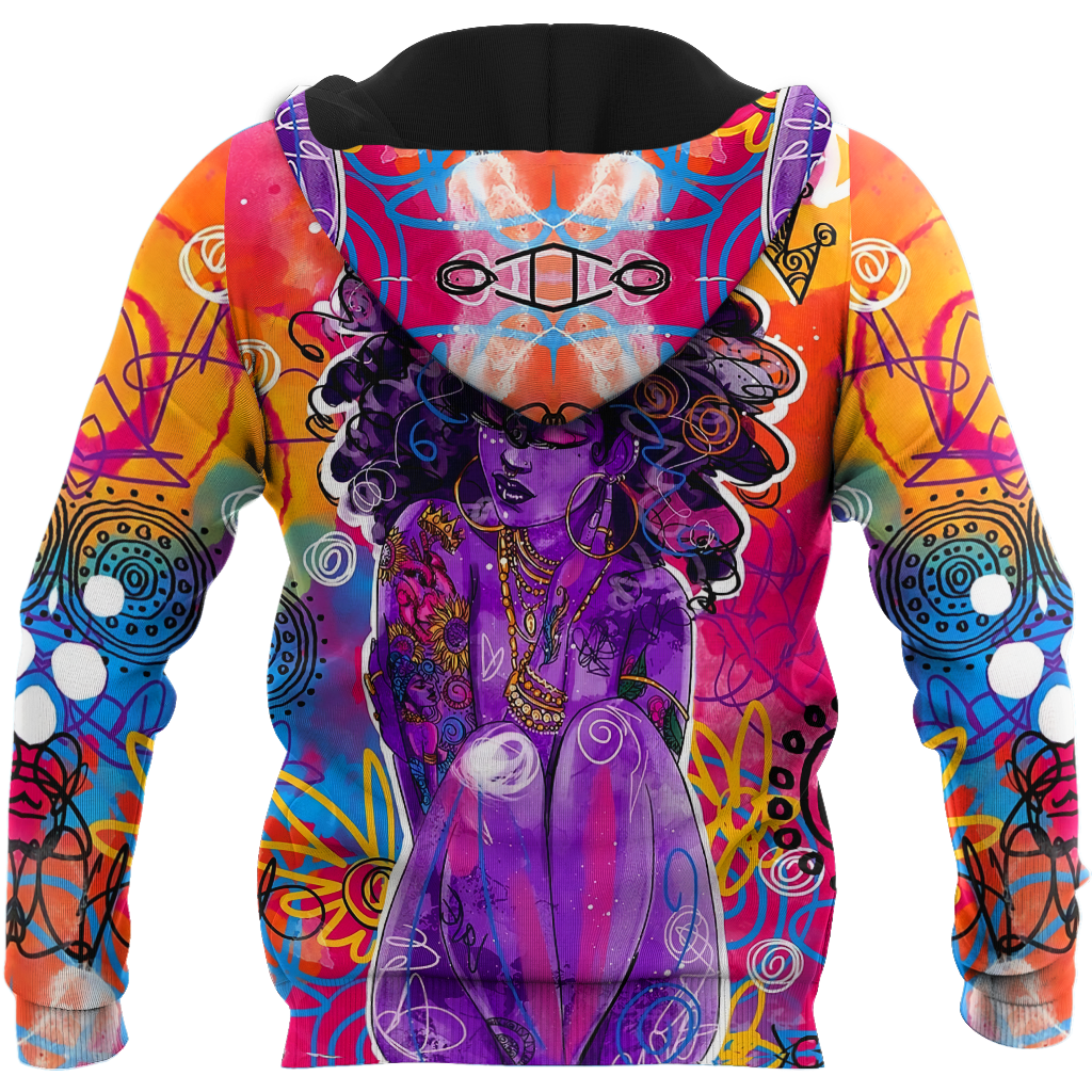 African Strong Girl Unisex Deluxe Hoodie ML