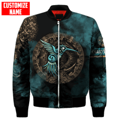 Personalized Mexico Aztec Blue Humingbird All D Over Printed Unisex Hoodie