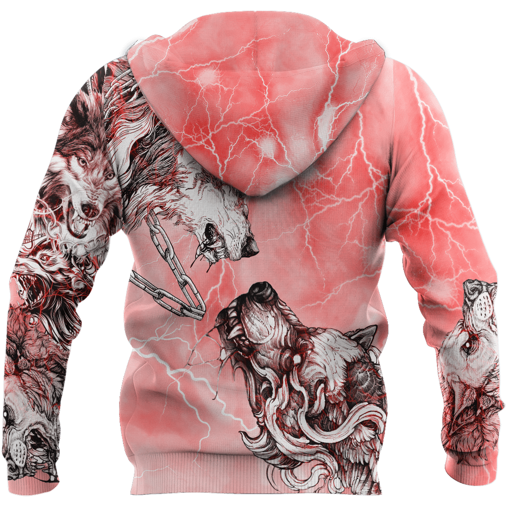 Tattoo Red Wolf Hoodie For Men and Women DAST