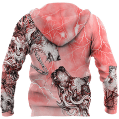 Tattoo Red Wolf Hoodie For Men and Women DAST