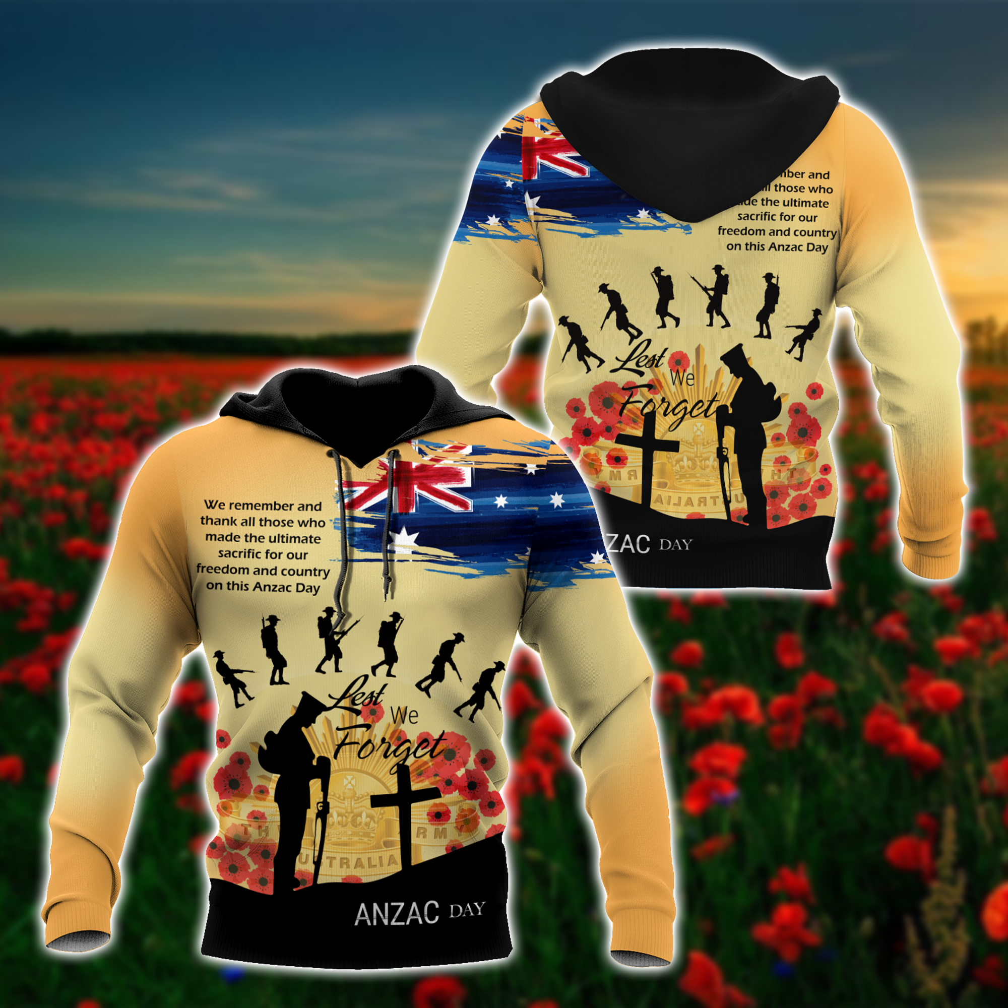 Premium Unisex Hoodie Remember Anzac Day