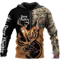 Caribou Camo Deer Hunting Hoodie T-Shirt Sweatshirt NM