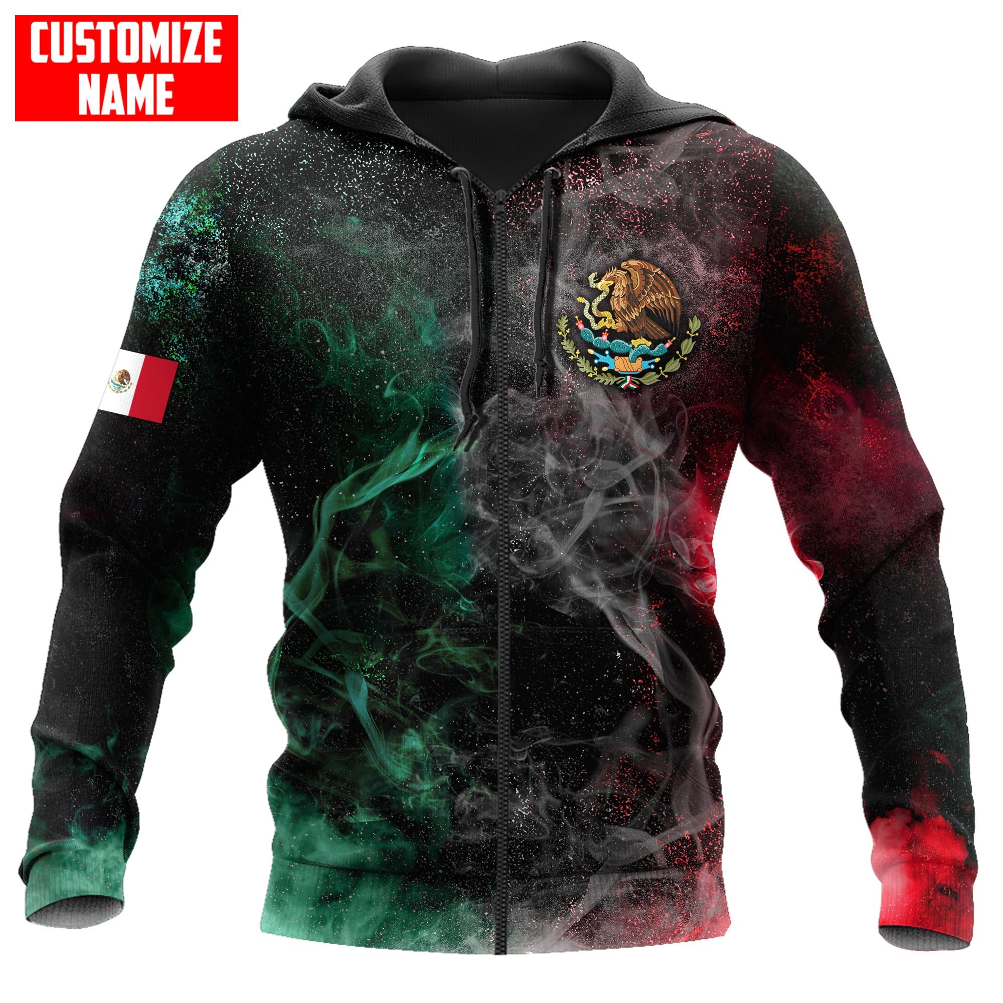 Personalized Mexico All D Over Printed Unisex Hoodie