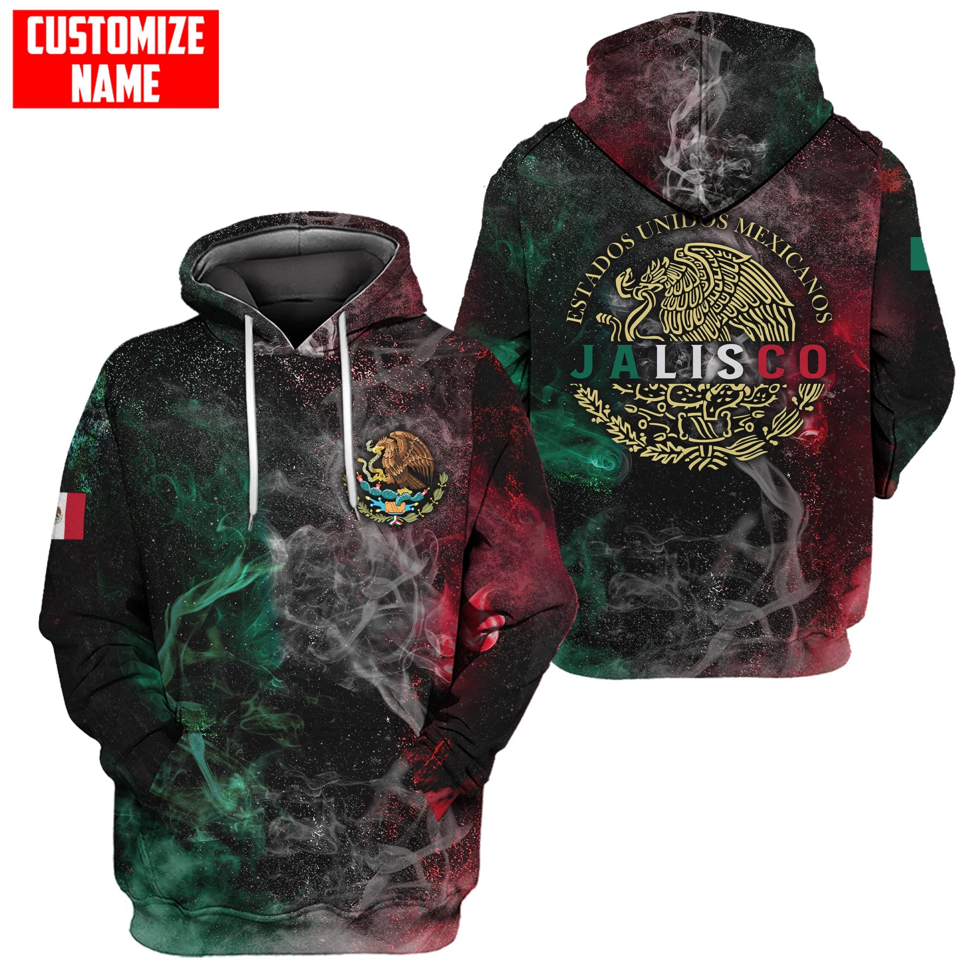 Personalized Mexico All D Over Printed Unisex Hoodie