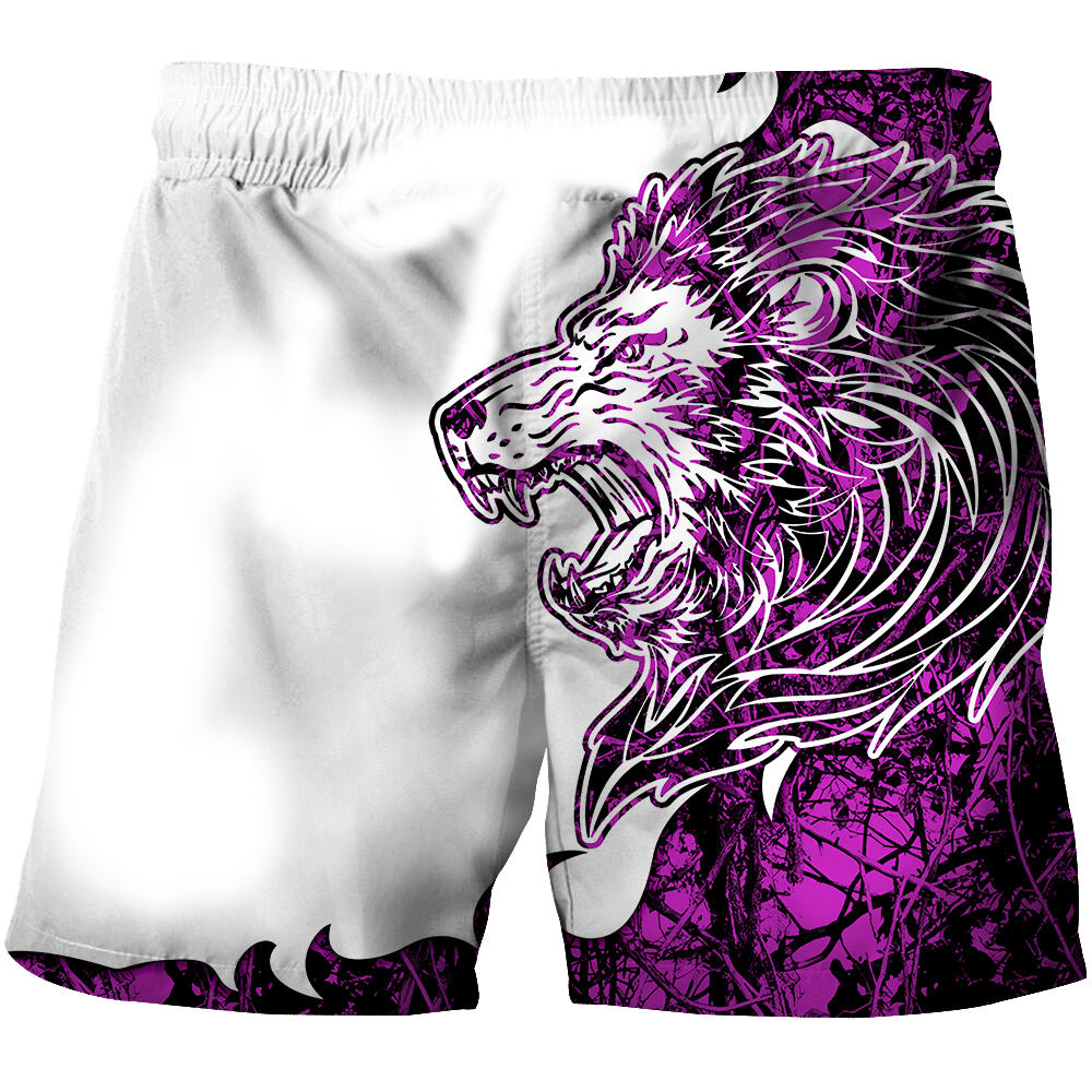 The Purple Lion Tattoo Over Printed Hoodie