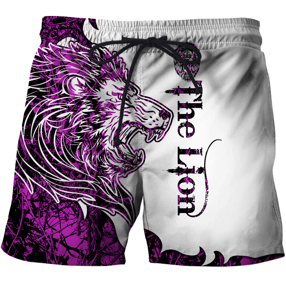 The Purple Lion Tattoo Over Printed Hoodie