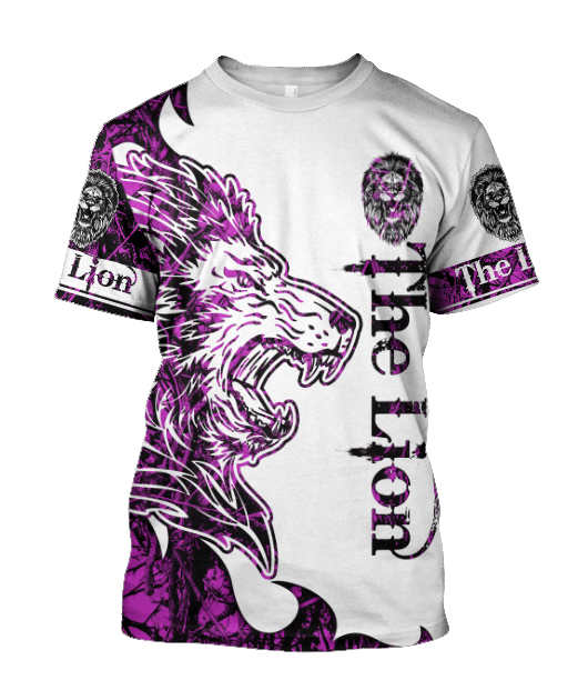 The Purple Lion Tattoo Over Printed Hoodie