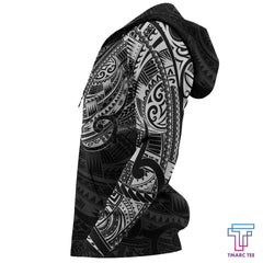 Maori Tattoo Style All Over Hoodie White Version NVD