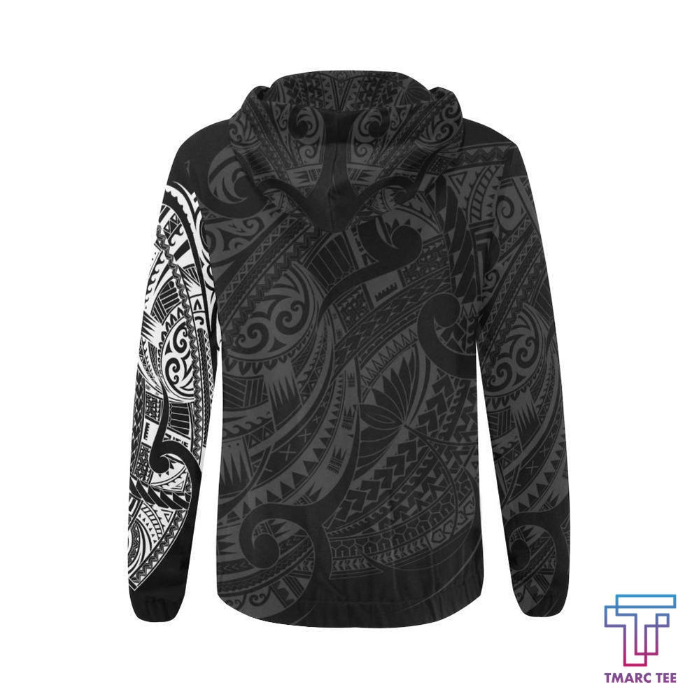 Maori Tattoo Style All Over Hoodie White Version NVD