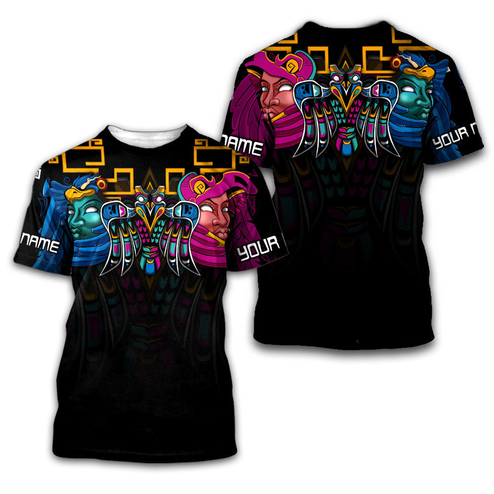 Aztec Eagle Warrior Maya Aztec Mexican Mural Art Customized 3D All Over Print Shirts